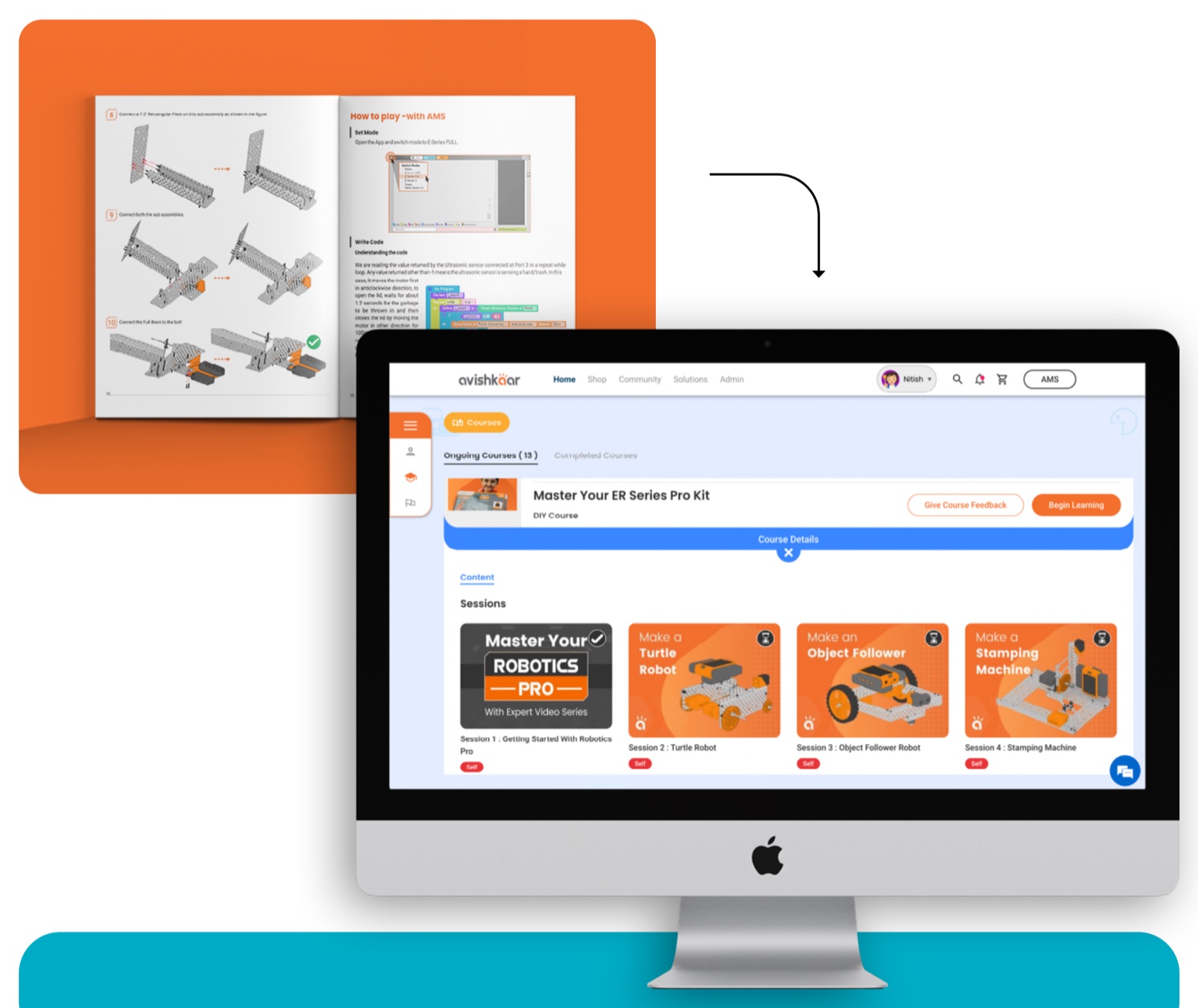 From printed manual to a gamified LMS course view with video sessions
